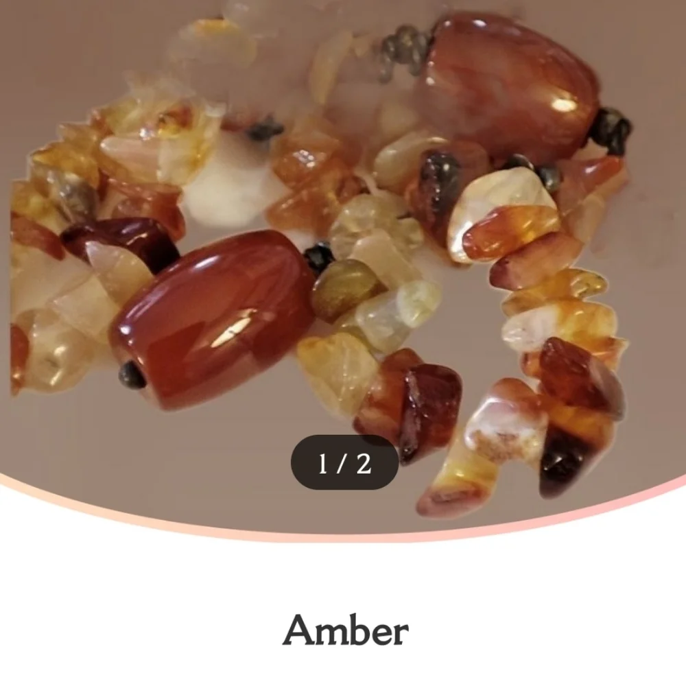 Carnelian Amber Tumbled Rocks Chip Stones Long Semi Precious Lariat Necklace NEW